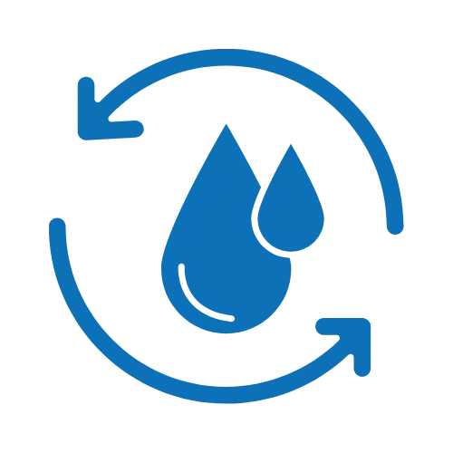 two blue water drops representing a home water system