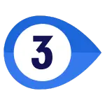three icon blue